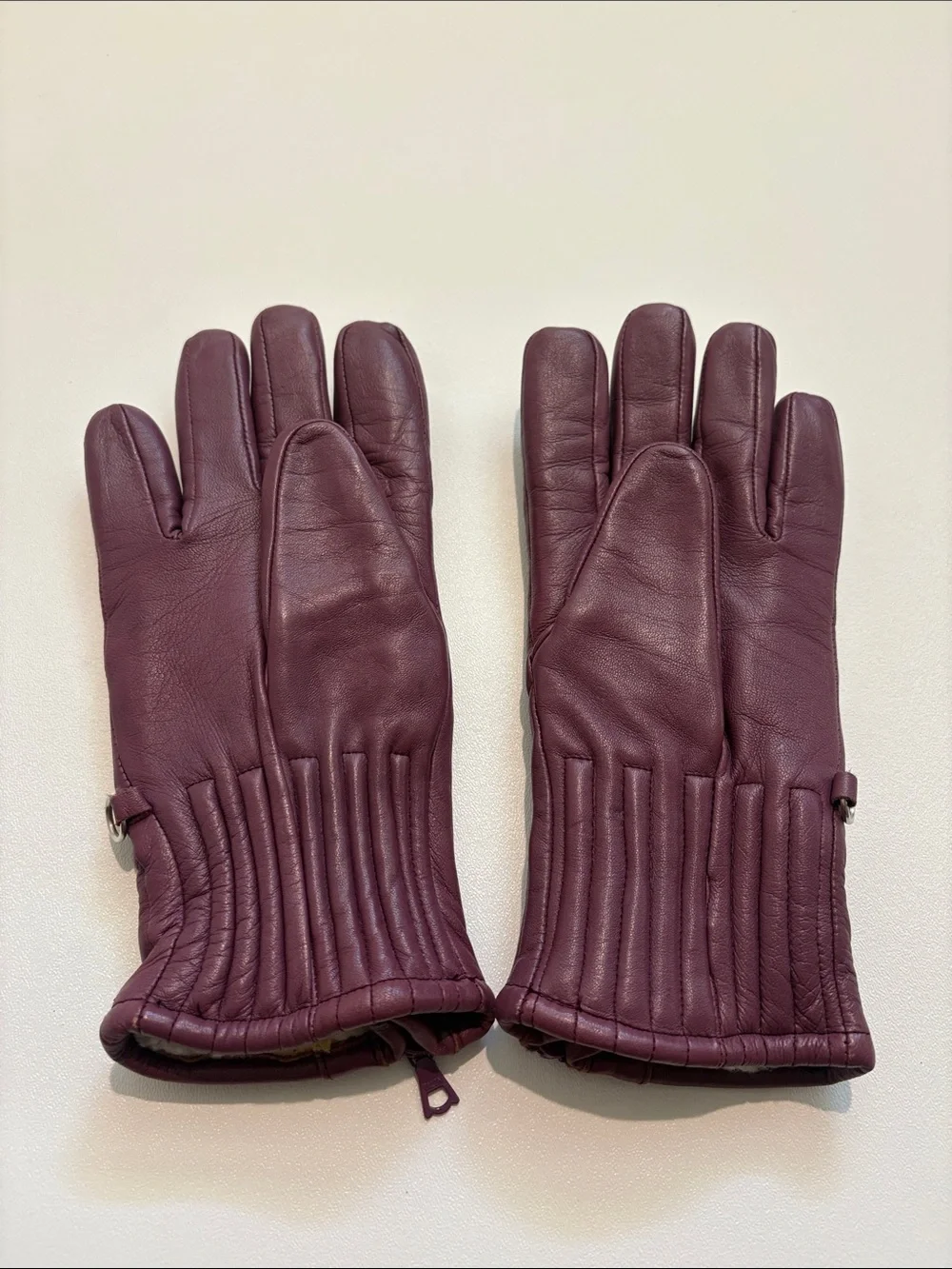 Reusch Women's Quilted Leather Ski Gloves in Burgundy